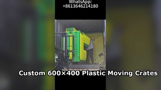 600×400×315mm container met bevestigd deksel – robuuste kunststof krat met deksel voor logistiek