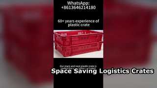 Stapel en nest plastic krat voor groentedisplay | Geventileerde oplossing voor supermarktopslag