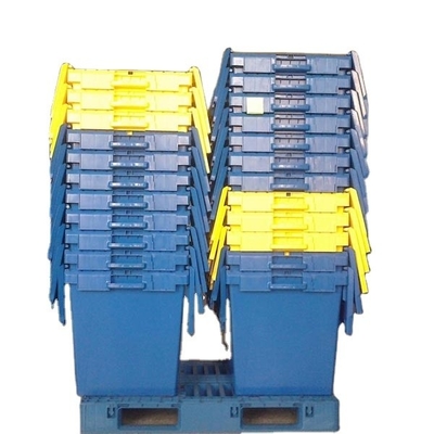 kopen Solid Box Warehouse Stacking PP Bevestigd Lid Nesting Plastic Crate voor gemakkelijke assemblage online vervaardiging