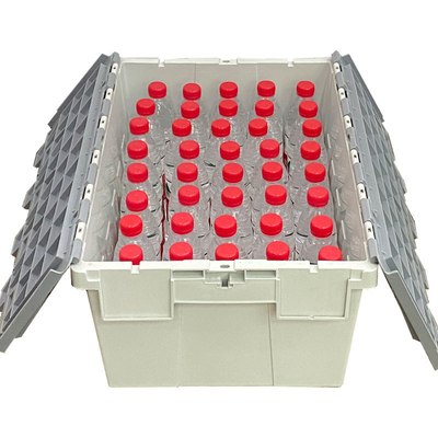 kopen Solid Box Nesting Crates Bevestigd Lid PP Logistiek Transport Plastic voor recyclebaar 56L online vervaardiging