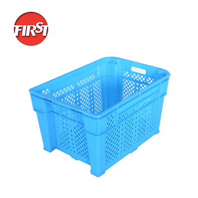kopen Plastic Fruit Groenten Tote Moving Ventilated Stackable Crates met zijdeprint logo online vervaardiging