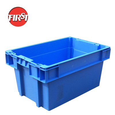 kopen Injectiemateriaal Persoonlijk logo Instabele en stapelbare plastic krat met omzet Solid Box Style PP-materiaal online vervaardiging