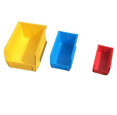 kopen Grote kleine plastic opslagbakken magazijn Plastic stapelbare gereedschapshelftassen online vervaardiging