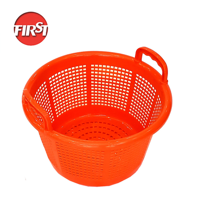 kopen Multifunctionele plastic opslagmandjes Oranje mesh krat vat Zeevruchten opslag online vervaardiging