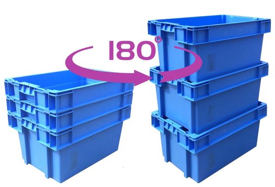 kopen Plastic nesting crates voor opslag en transport industriële stapelbare crates zware vaste plastic container online vervaardiging