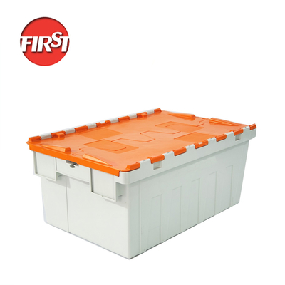 kopen Eerste Plastic Storage Containers Toets 600x400x265mm Nested Moving Plastic Crate met deksel online vervaardiging