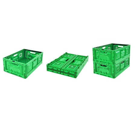 kopen Opvouwbare 40L geventileerde plastic kratten voor de landbouw zware doeleinden opvouwbare maat 600*400*52mm online vervaardiging