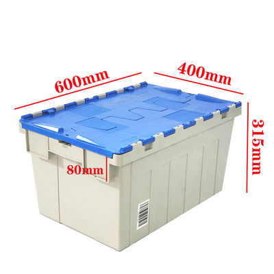 kopen Zware Plastic Verhuisbak Met Deksel Herbruikbare PP Stapelbare Plastic Bakken 600*400*315mm online vervaardiging