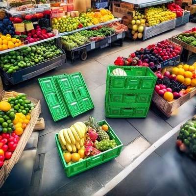 kopen Opbergkast PP stapelbare opvouwbare kast Plastic groentenmandje groot online vervaardiging