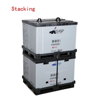 kopen Heavy Duty Industrial Folding Recycled Pallet Bins Opvouwbare Stapelbare Plastic Pallets Met 1 T Static Load online vervaardiging