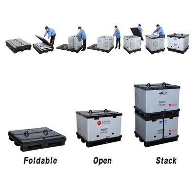 kopen Plastic palletbox 1200*1000mm PP stapelbare opslagruimte Automotive Pp sleeve box online vervaardiging