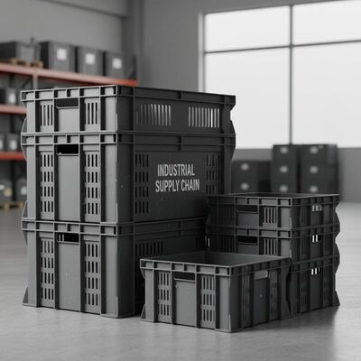 kopen Grootte Aanpassingsmogelijkheden Industriële plastic kratten met een hoge impactweerstand en weerbestendige ontwerp voor industriële toeleveringsketens online vervaardiging