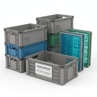 kopen Aanpasbaar volgens klantvereisten Opvouwbare plastic kratten met ventilatieopties voor geventileerde of vaste zijden ideaal voor opslag online vervaardiging