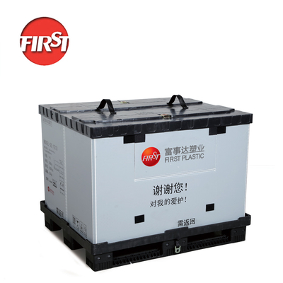 Solid Heavy Duty Plastic Palet Sleeve Pack Box met deksel enkelzijdig ontwerp