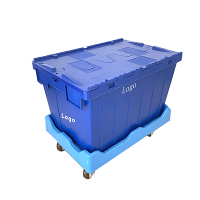 Zware opvouwbare plastic kratten met deksels herbruikbare verhuisdozen