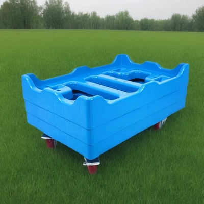 Lichte ontwerp bevestigd deksel Nestable krat Plastic platform Dolly